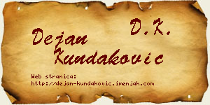 Dejan Kundaković vizit kartica